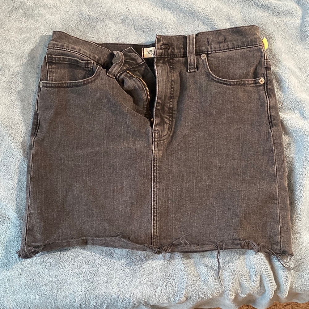 madewell black denim skirt